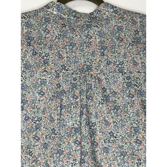 MABLE women size L floral ruffled button down long sleeve peasant‎ prairie top - Picture 5 of 9